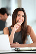 Young woman working in office
