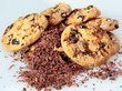 Oatmeal cookies and a shabby black chocolate