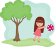 Playing outside girl