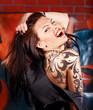 Girl with body art.