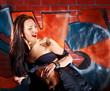 Girl with body art.