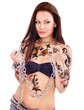 Girl with body art.