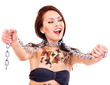 Girl with body art.