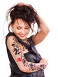 Girl with body art.