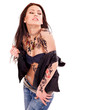 Girl with body art.