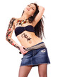 Girl with body art.