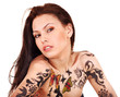 Girl with body art.