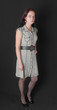 the girl in a gray dress