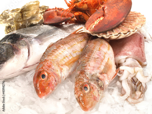 Foto: Frischer Fisch auf Eis Frischer Fisch auf Eis