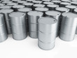 silver oil barrels