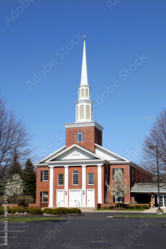 Photo: Elegent church building against blue sky Elegent church building against blue sky