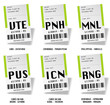 Airport tag bags - Laos, Philippine, Myanmar, Cambodge, Corée