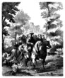 Medieval Scene - Aristocrats going to hunt