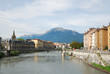 View of Grenoble with the wide river Isere.