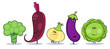 Funny cartoon vegetables symbols