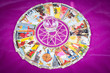 Tarot cards in circle with the crystal ball. Tarot cards in circle with the crystal ball.