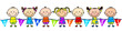 Children holding a diabetes bunting banner