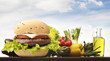 Hamburger with bread