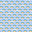 Rainbow and Purple Clouds Seamless Pattern Rainbow and Purple Clouds Seamless Pattern