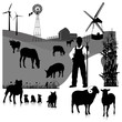 Vector: Vector set illustration: farm animals isolated on white Vector set illustration: farm animals isolated on white