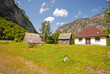 Summer rural landscape with mountain house(Montenegro)
