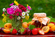 Obst,Blumen,Marmelade