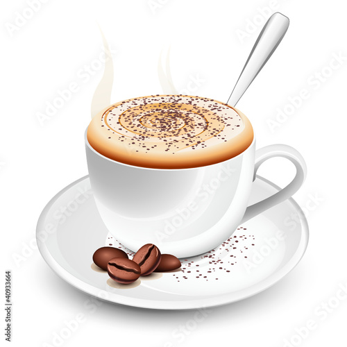 Vector: Cup of hot cappuccino Cup of hot cappuccino
