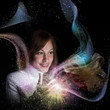 Young pretty woman with gift box