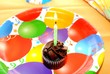 Chocolate Birthday Cupcake - Yellow
