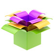 Three colorful gift boxes isolated