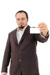 Foto: Young man showing blank card Young man showing blank card