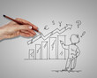 Financial charts representing growth