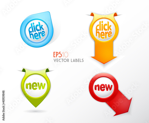 Vector: Set of colorful labels. Set of colorful labels.