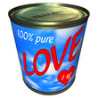 Can of 100 percent pure love 1 kg