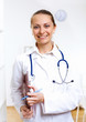 Friendly doctor in medical office