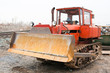 Red bulldozer