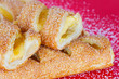 Pudding with cream vanilla