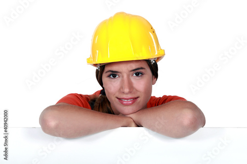 Photo: Portrait of an attractive tradeswoman Portrait of an attractive tradeswoman