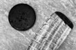 hockey stick and puck