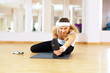 Woman in sport wear doing sport in gym