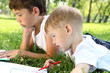 Photo: Two brothers together in the park Two brothers together in the park