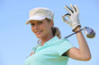 Woman with golf club