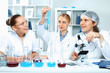 Young scientists working in laboratory