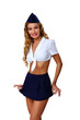 Woman retro style with stewardess cap