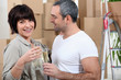 Couple moving into new apartment