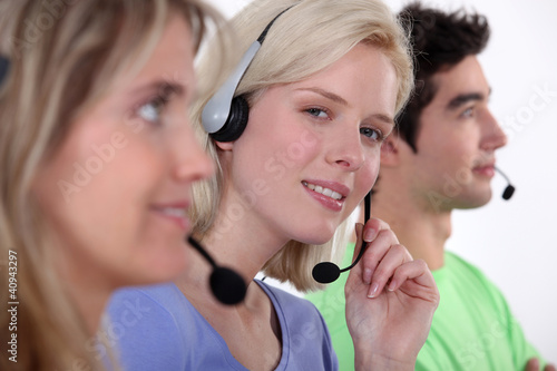 Photo: employees in call center employees in call center