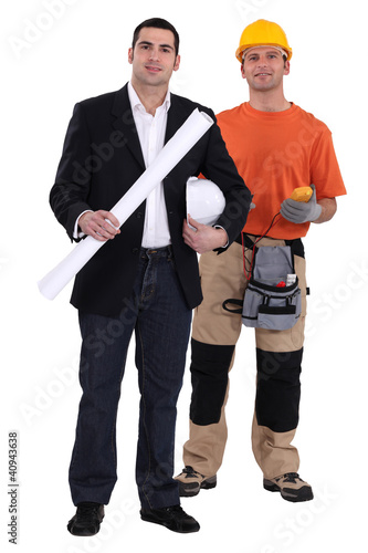 Photo: Architect with an electrician Architect with an electrician