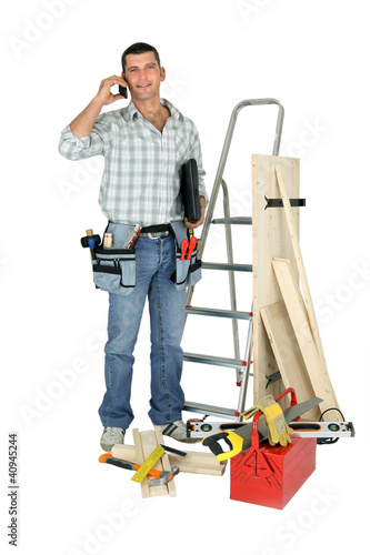 Photo: Handyman talking to a supplier Handyman talking to a supplier