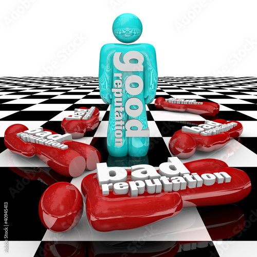 Illustration: Good Reputation Person Wins Advantage Vs Not Reputable Others Good Reputation Person Wins Advantage Vs Not Reputable Others