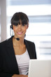Businesswoman in a telephone headset